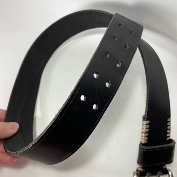 Gap Black Double Buckle Leather Belt 30 - Picture 9 of 9